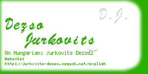 dezso jurkovits business card
